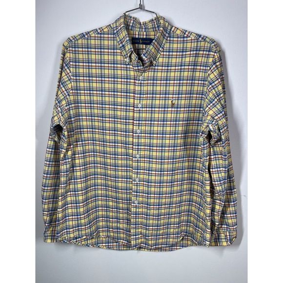Ralph Lauren Men’s Long Sleeve Yellow Plaid Button Up Size XL Spring‎ Easter - Picture 1 of 8